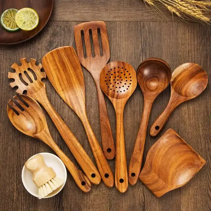 Wholesale Wood Kitchen Accessories Utensils Cooking Tools Wooden Kitchen Cooking Utensils Sets Wood Kitchen Utensil