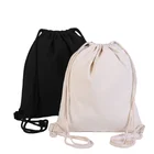 Canvas Bag Bag Cotton Large Capacity Best Price Blank Recycled Cotton Canvas Drawstring Bag Backpack With Custom Logo