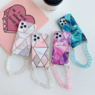 Case Cases Cover Phone Case Marble Pattern Chain Cases For IPhone 12 Pro Max 11 Pro Max Cellphone Cover