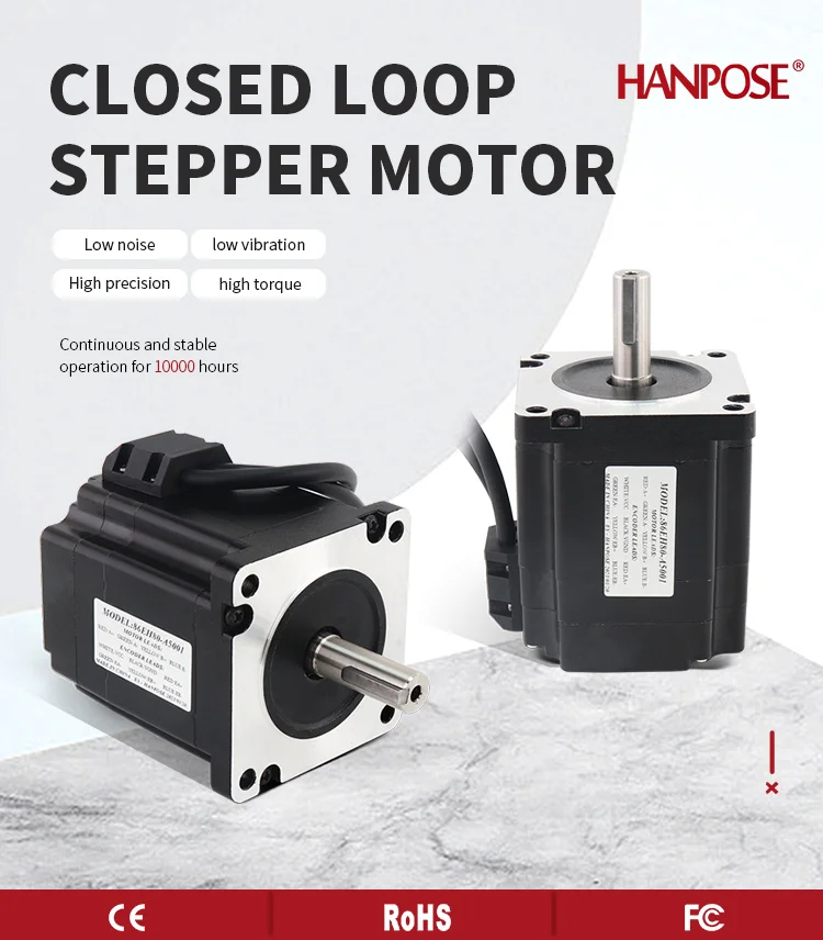 product hanpose high quality nema34 motor 2 phase 18 6a nema 34 hybrid closed loop stepper motor 86eh80-2