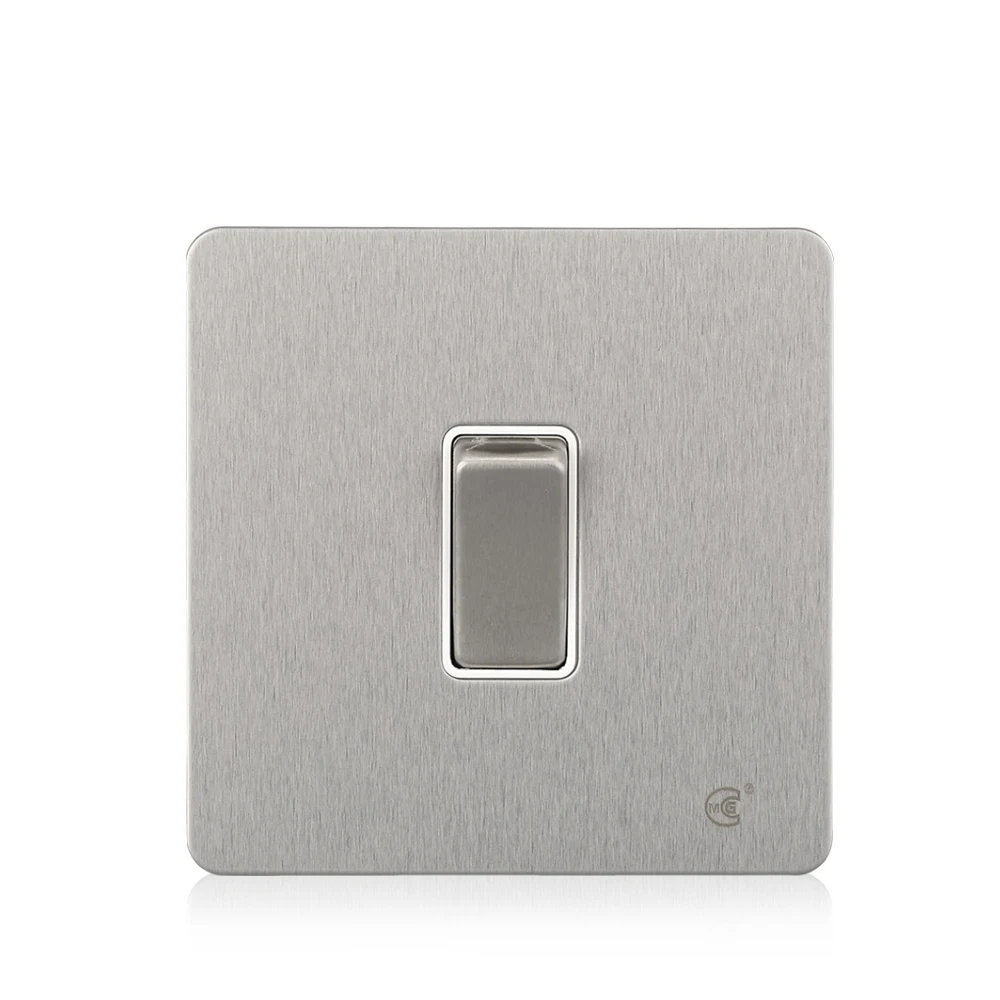 brushed stainless steel light switch