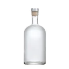 Glass 50ml 100ml Brandy Wine Bottle Transparent Glass Bottle Screen Printing Customization