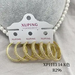 XP1113 Xuping jewelry fashion elegant simple 14k gold earring women crystal zircon hoop earring Gifts for loved ones and friends