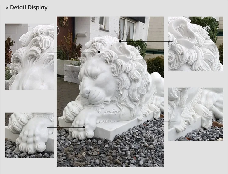 marble lion sculpture detail