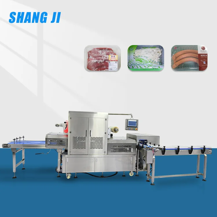 Vacuum Gas Flush Map Tray Container Sealing Machine For Seafood Meat