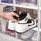 China Supplier Recyclable Plastic Transparent Black Shoe Organizer Container Boxes