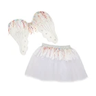High Quality Colourful Tutu Skirt Angel Wing Tutu Women 2 Pc Skirt Sets Baby Girl Skirt Set Girls Tutu Set