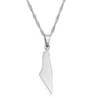 Jewelry Wholesale Women Men Jewelry Custom Gold Plated Sterling Silver Pendant Palestine Map Necklace 925