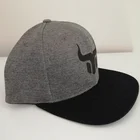 Custom 2021 Fashion Grey Melange 100% Cotton Knitted Single Jersey 6 Panel Flat Vintage Snapback Cap With Embroidery