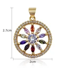 Jewelry Lotus 18k Gold Diamond Neckalce Color CZ Brass Pendant Zirconia Jewelry
