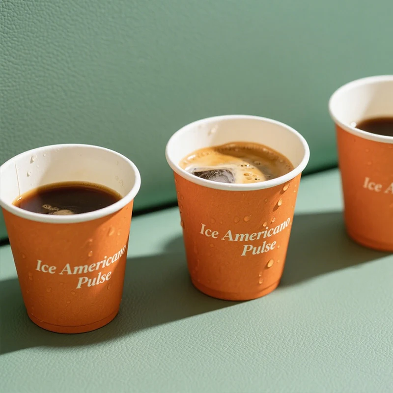 product biodegradable and compostable double wall orange paper cups customized pla coated disposable coffee shop paper cup with logo-6