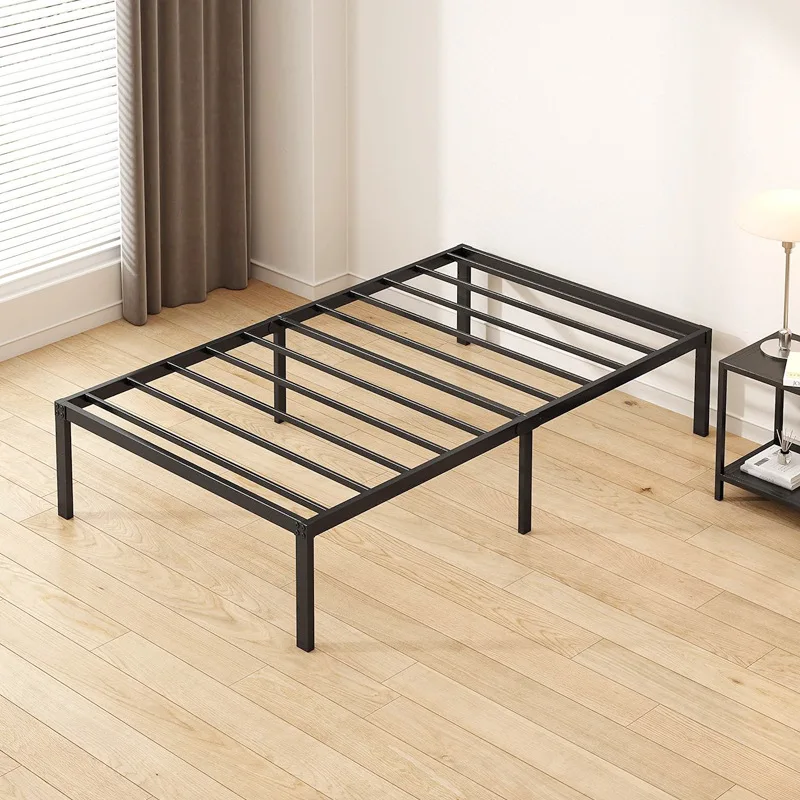 Wholesale Durable Bed Frames Queen Size Bed Base Full Size Double Twin Bedframe with LED Light Strip, Outlets and USB Ports