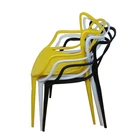 Wholesale Colored Plastic Stacking Cafe Chairs Restaurant Cheap Leisure Plastic Chair Dining Stackable