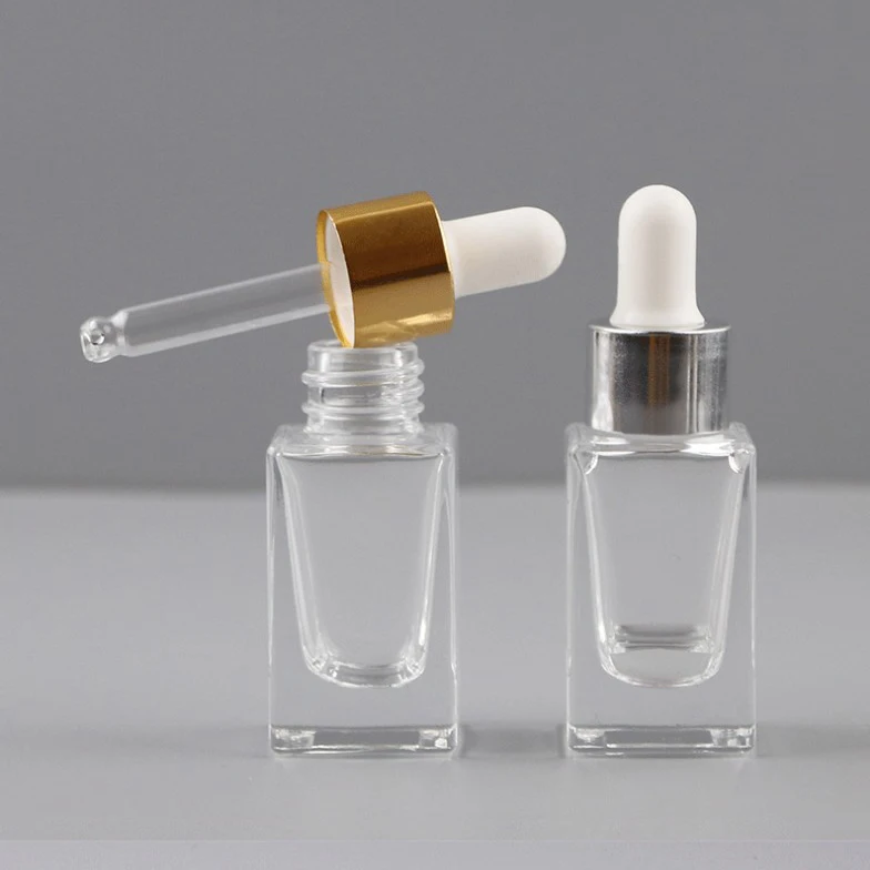 product high quality clear square glass perfume sample bottles with aluminum dropper caps 10ml 15ml 30ml 50ml-26