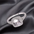 Silver Silver Rings Silver Fashion Luxurious Women Silver Square Diamond Wedding Bands Engagement Rings Jewelry