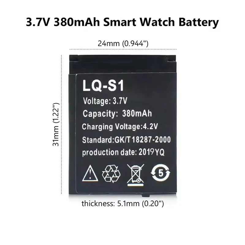 product easy stall smart watch replacement battery lq s1 polymer battery for dz09 qw09 w8 a1 v8 x6 polymer battery 37v 230mah 300mah-13
