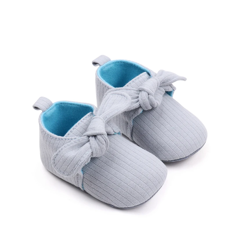 Pure Color Spring and Autumn Cotton Baby Girls Gentle Cute Bow Infants Princess Walking Shoes details