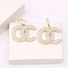 Earrings Diamond New European American Letter Style Earrings Accessories Luxury Diamond Hoop Earrings Women