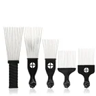 Hair Multipurpose Stainless Steel African Styling Flat Long Needle Hairbrush Cornrows Teasing Sectioning Hair Comb
