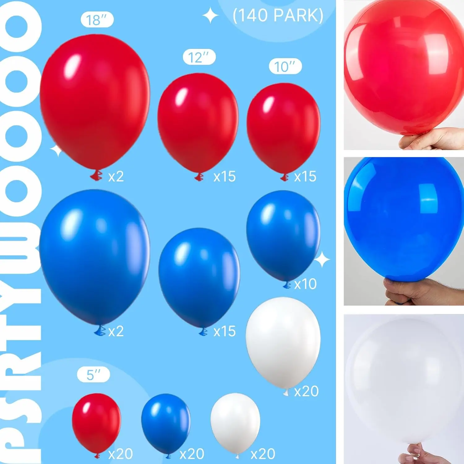 Nautical Party Baseball Party Balloon 4th July Independence Day Decorations Red White and Blue Balloon Garland Arch Kit