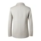 Coat Collar Stylish Winter Men's Fashion Wool Coat Solid Color Short Turn-down Collar Plus Size Blend Coat