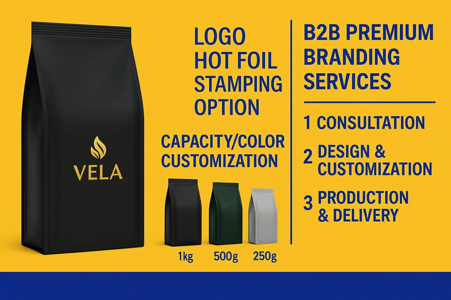 Wholesale Flat Bottom Plastic Coffee Packaging Pouch with Side Gusset, Ziplock, and Security Valve for Freshness Preservation - detail 7