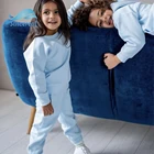 Boy High Quality Blue Children Tracksuits 2 Pcs Set Hoodie Jogger Pants Boy And Girl Clothes Set Kids Tracksuits