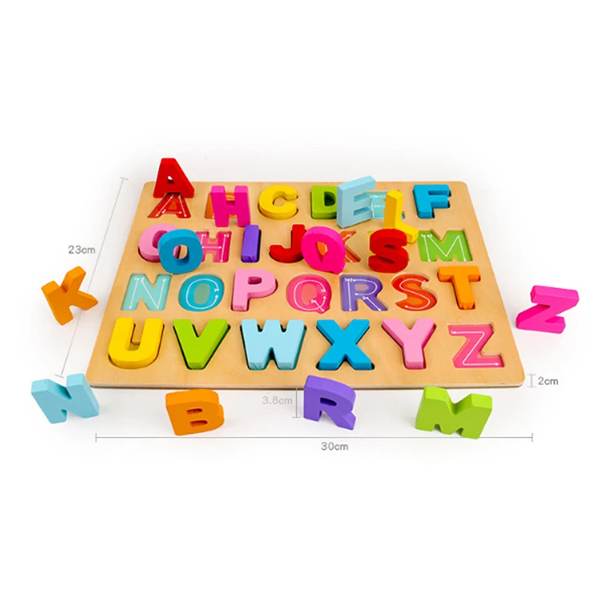 China Manufacturer Directory Wooden Hand Puzzle Board Alphabet Shape Match Toys Developmental Educational Games For Kids