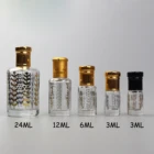 Glass Bottle Glassglassglass Mini Octagonal Shape Arabian Attar Oud Essential Oil Glass Bottle