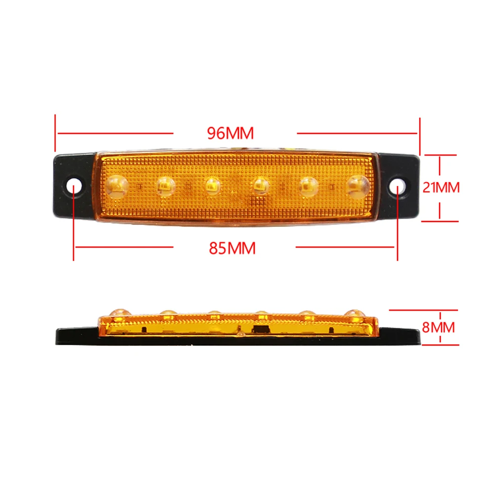 product 5 color waterproof 12v led 6 smd flash strobe lamp truck side marker light-29