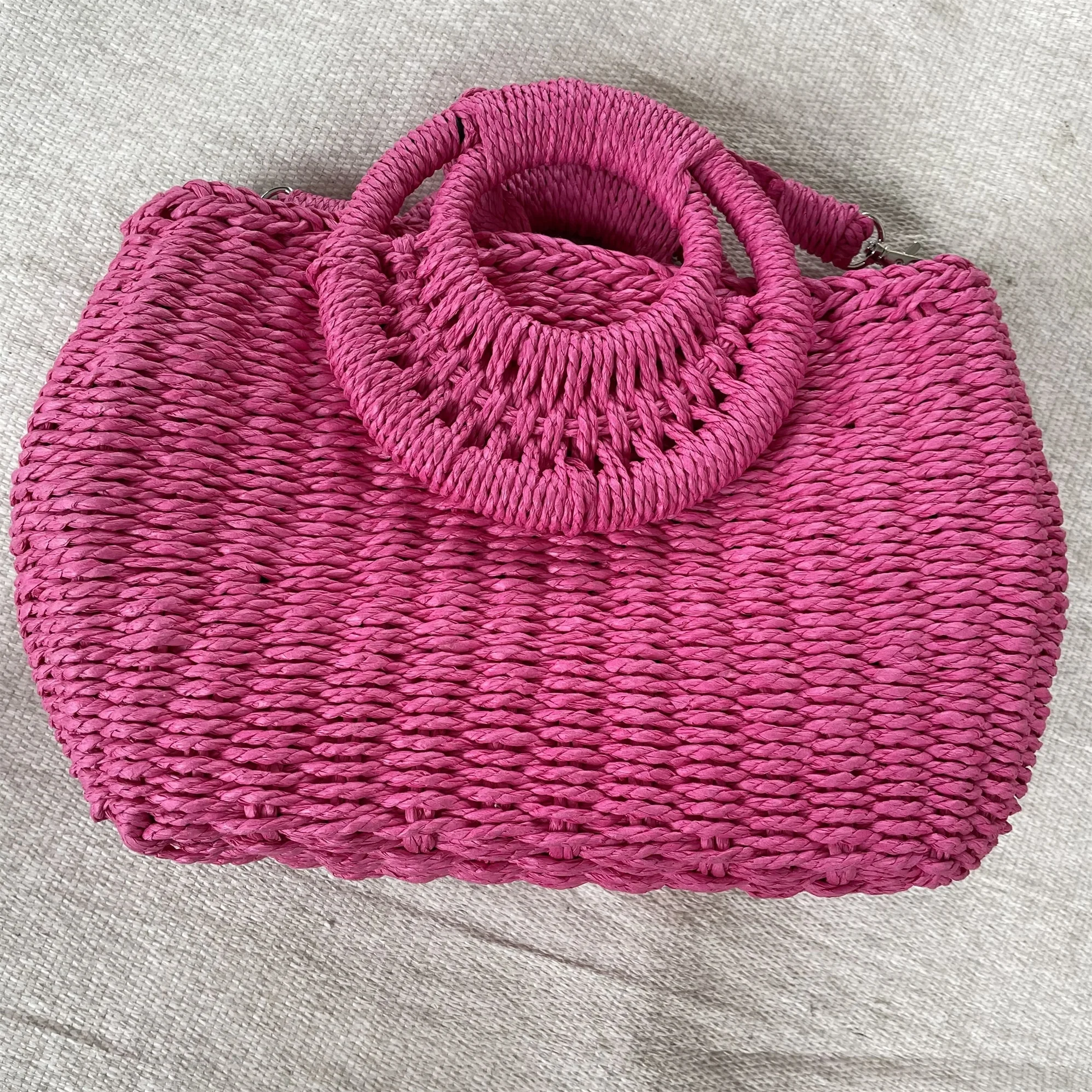 New Design straw beach bag Ladies Fashion Handbags Women Woven Shoulder  crochet Bag Straw Handbags