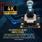 No Distortion Autofocus 4K USB Camera Module CMOS IMX415 Sensor Action Mini PC Webcam For Computer PC Desktop Laptop