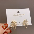 Studs New Style 925 Firework Creative Metallic Flower Sparkly Rhinestone Studs Earrings