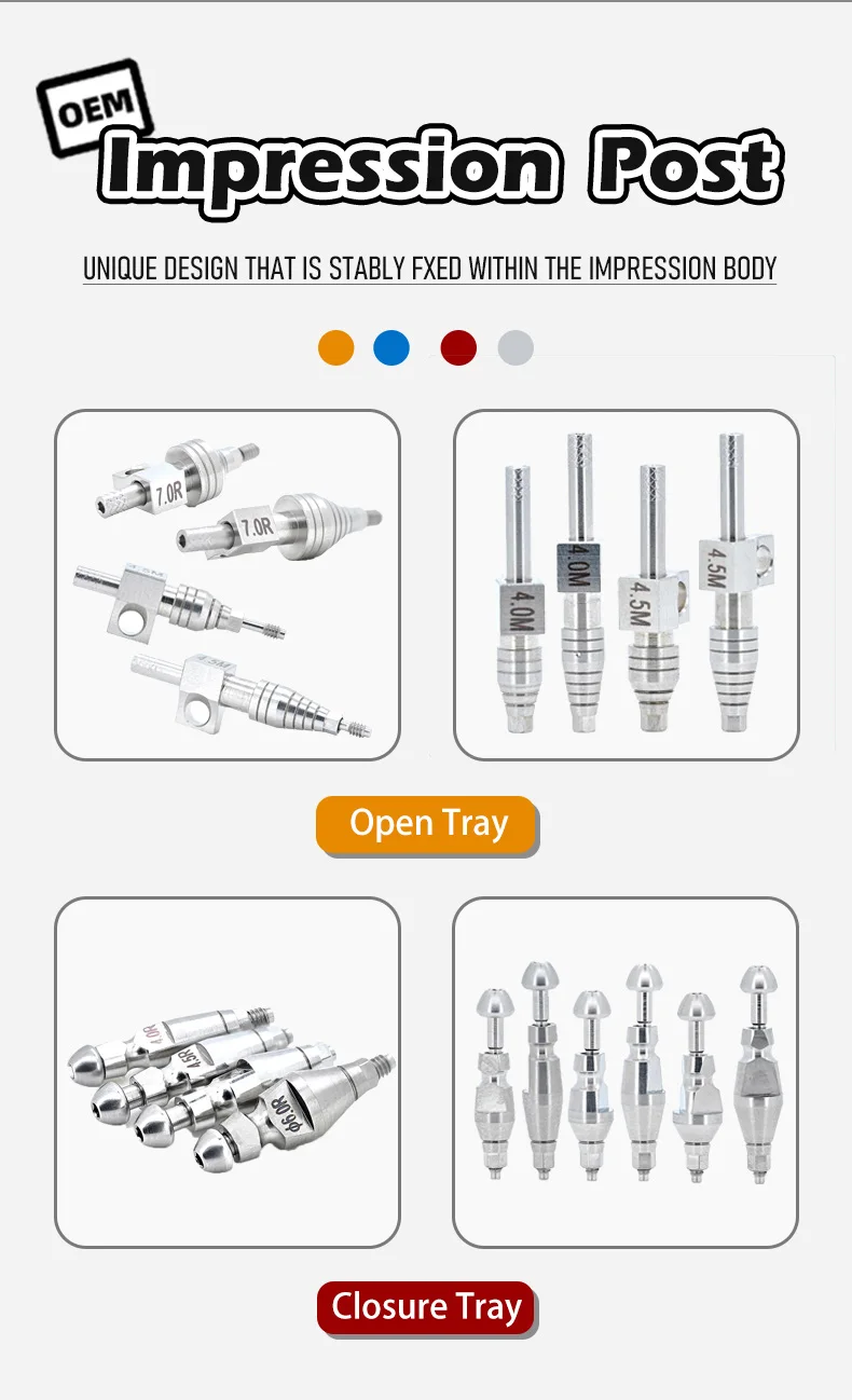 OEM Osstem Titanium Protective Cap Analog Screw-Retained Abutment Straight Angled MUA Impression Post for Dental Implants details