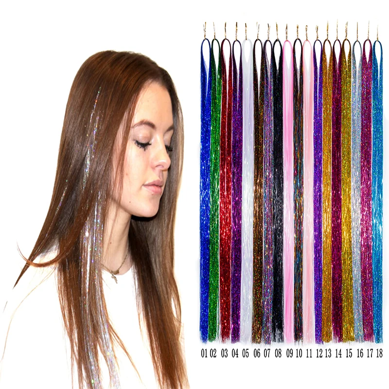 Wholesale Shiny Tinsel Hair Rainbow Silk Hair High Quality 48 Inch Colorful  Tinsel Hair Extensions For Girls And Party - Buy Rainbow Tinsel Hair  Braiding Hair Extensions,High Quality Hair Tinsel,Colorful Hair Tinsel