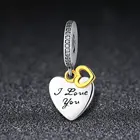 Pendant Heart Charm Mother's Day Jewelry Gifts Designer Love You Dangle Pendant 925 Sterling Silver Heart Charm