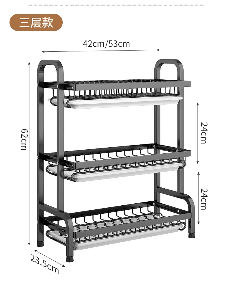 Nhà cung cấp Mặt bàn bếp Cambond Iron 3 tầng có bảng thoát nước tùy chỉnh