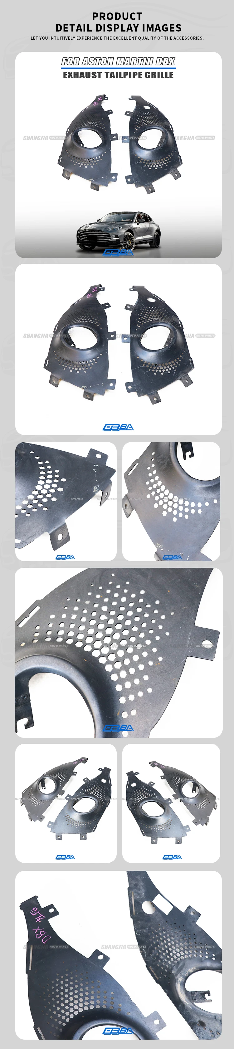 Aluminum Exhaust Tail Grille For Aston Martin DBX MY83-01949-BE MY83-01948-BE Lightweight And Strong Aluminum Mesh For Car details