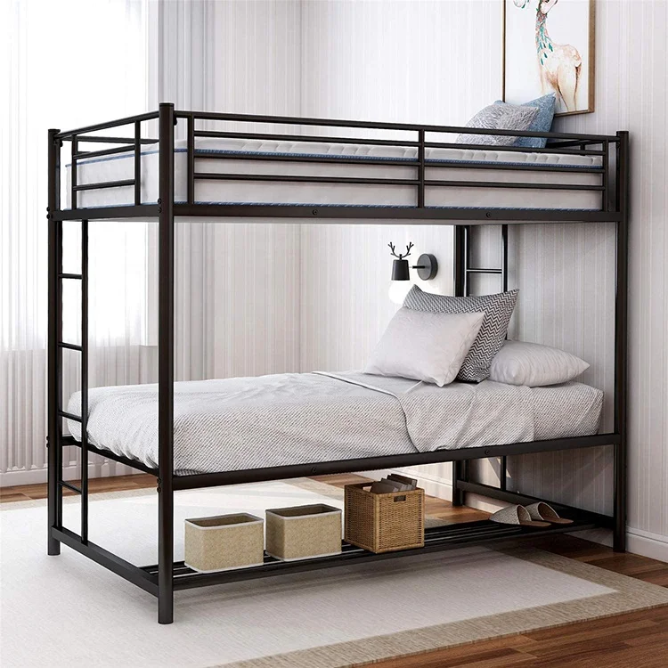 Twin over twin Metal Bunk Bed W/Two-side Ladders Bed Frame Furniture for Child 