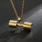 Silver Pendant Stylish Gold Silver Pendant Fitness Necklace Pendant Stainless Steel For Sport
