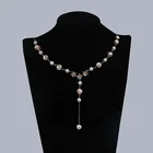 Pearl Cultured Real Freshwater 8mm Potato Shape Pearl Gold Plated Sweater Chain Necklace For Woman