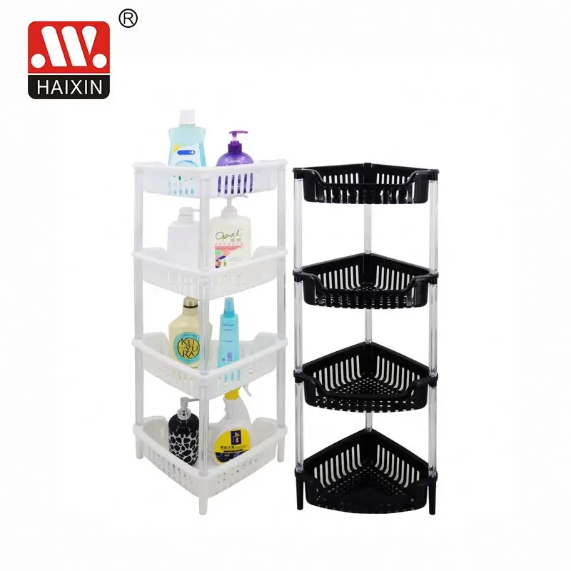 4 tier triangle plastic storage corner rack