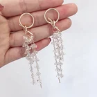 Earrings Earrings Crystal Glass Bead Tassel Earrings Fashion Tassel Round Drop Earrings Statement