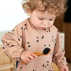 Children Cute Baby Bibs Toddler Waterproof Long Sleeve Children Kids Feeding Eating Smock Bib