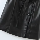 Custom Size Dress Customsummer Custom Color Size Sleeveless Deep V Neck Women Vegan Leather Pu Leather Dress
