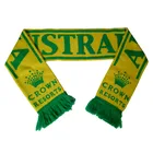 Jacquard Custom Design Knit Yellow Green Football Scarfs