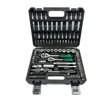 Upgrade set of tools auto repair full set of multi-function car ratchet sleeve wrench large combination box