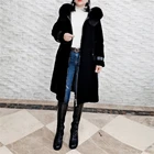 Coat Long Fashion Wholesale Custom Made Outwear Women's Lamb Fur Coat Hooded Warm Women Thick Long Coat
