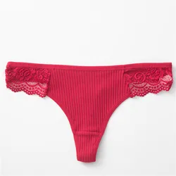 New Arrival Women's Panties Sexy Low Waist Cotton Crotch Panties Lace Thong
