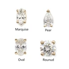 Diamond Earrings Gemnel Fashion 925 Silver Jewelry Pear Cut Marqui Diamond Stud Earrings Woman